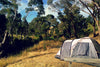 Tent set-up at a free campsite in Victoria bushland