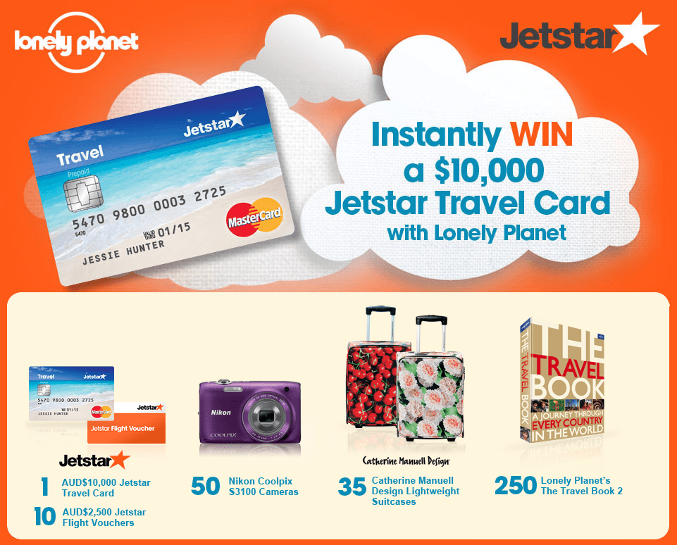 Instantly win a 10,000 Jetstar Travel Card with Lonely The