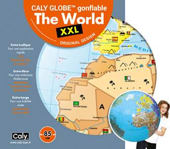 Caly Inflatable World Globe XXL 85cm - Ocean Blue With Country Flags