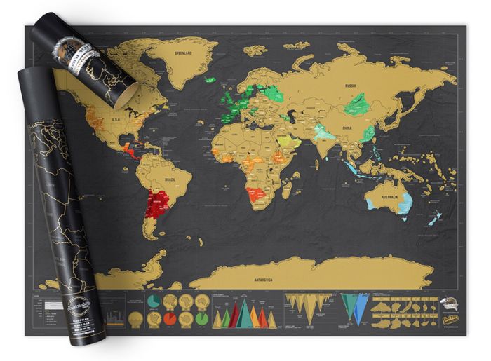 Buy World Scratch Map Deluxe – The Chart & Map Shop