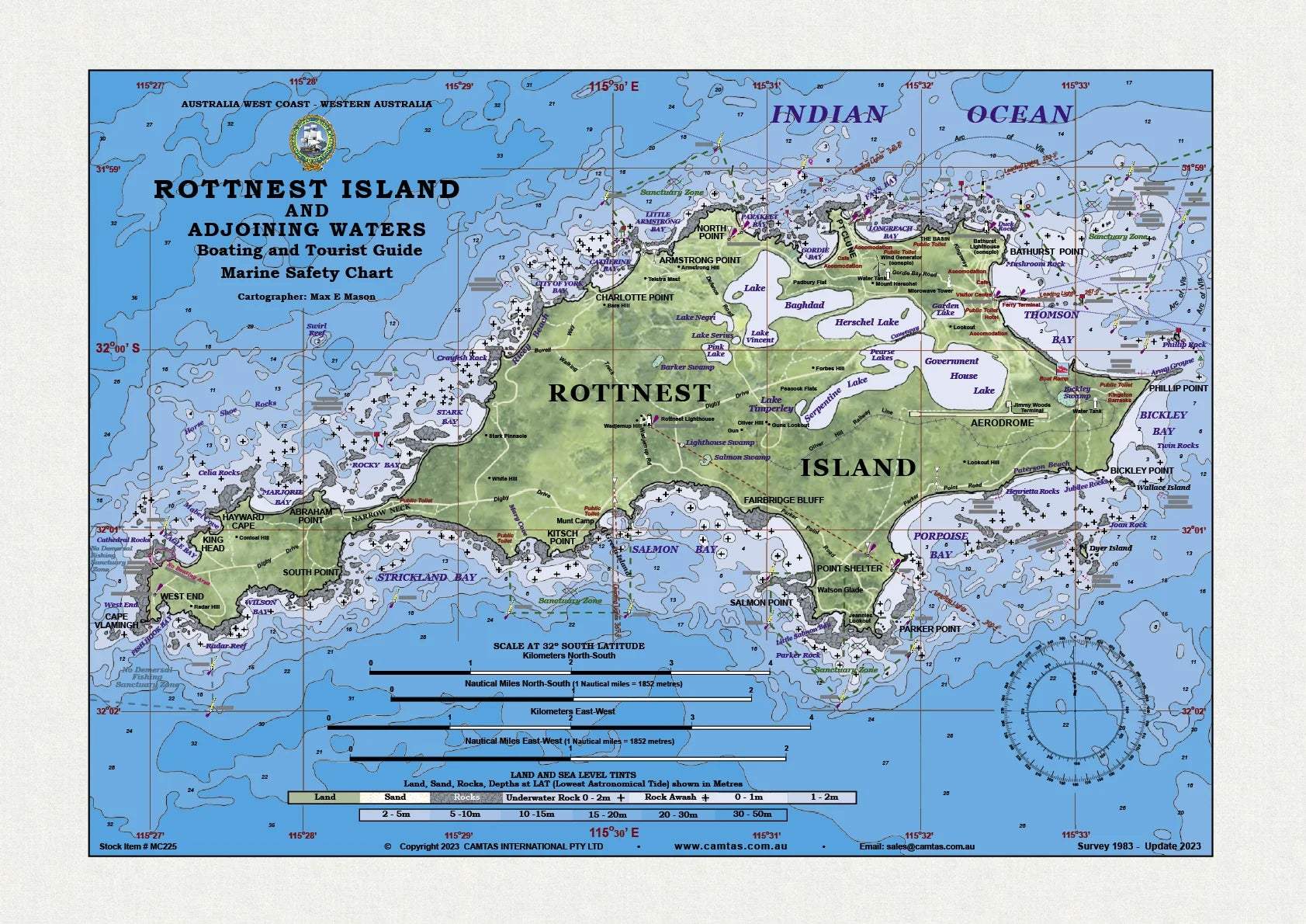 Buy Rottnest Island Boating Tourist Guide A2 The Chart Map Shop buy-rottnest-island-boating-tourist-guide-a2-the-chart-map-shop