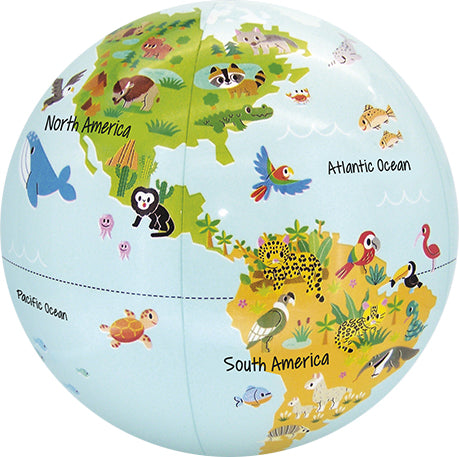 30cm Inflatable Nature's Little Animals Globe by Caly Toys