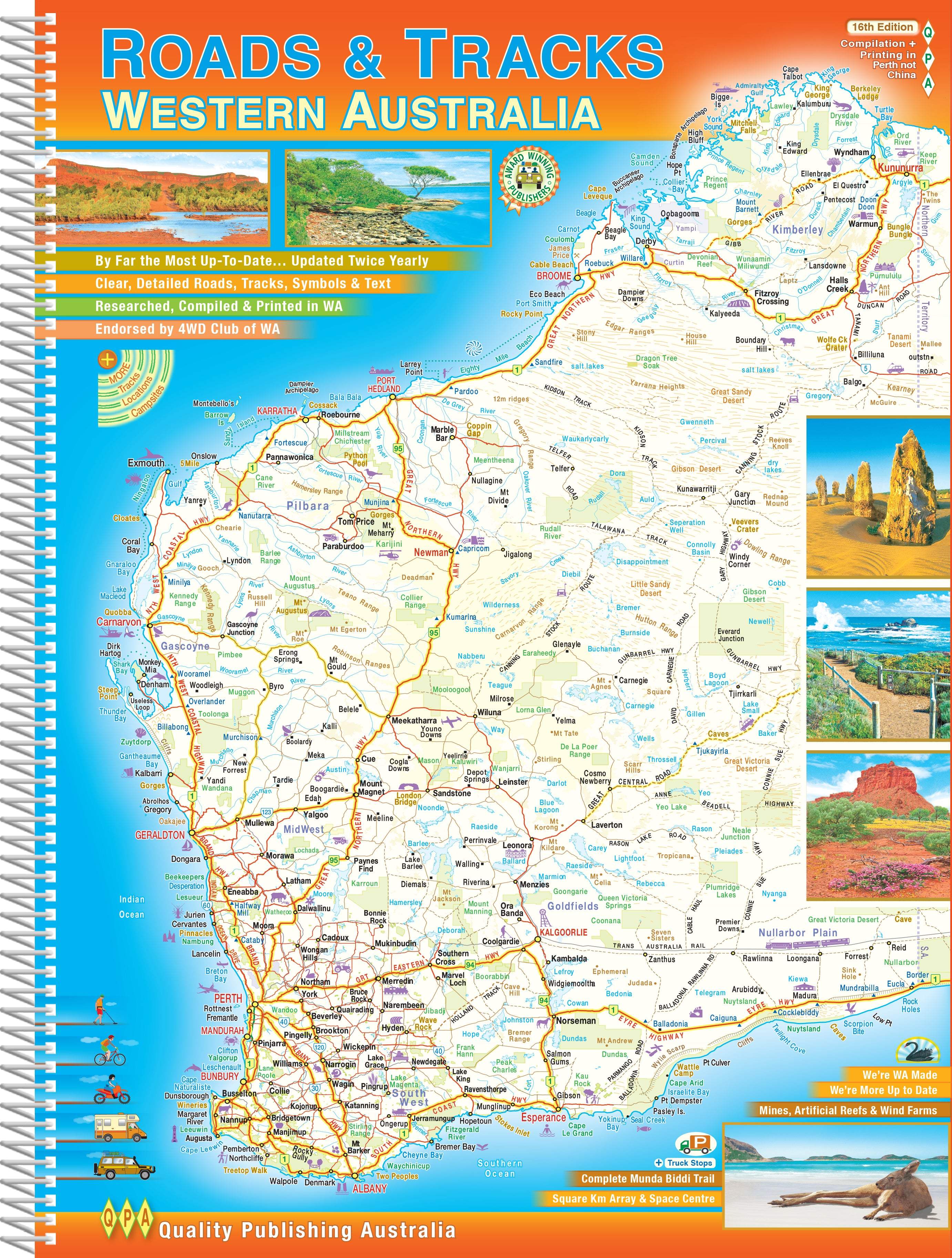 Buy Roads & Tracks Western Australia | Road Map of WA – The Chart & Map ...