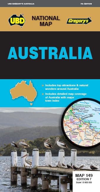 Australia Road Map 149 (7th Edition) by UBD Gregory's (2023)