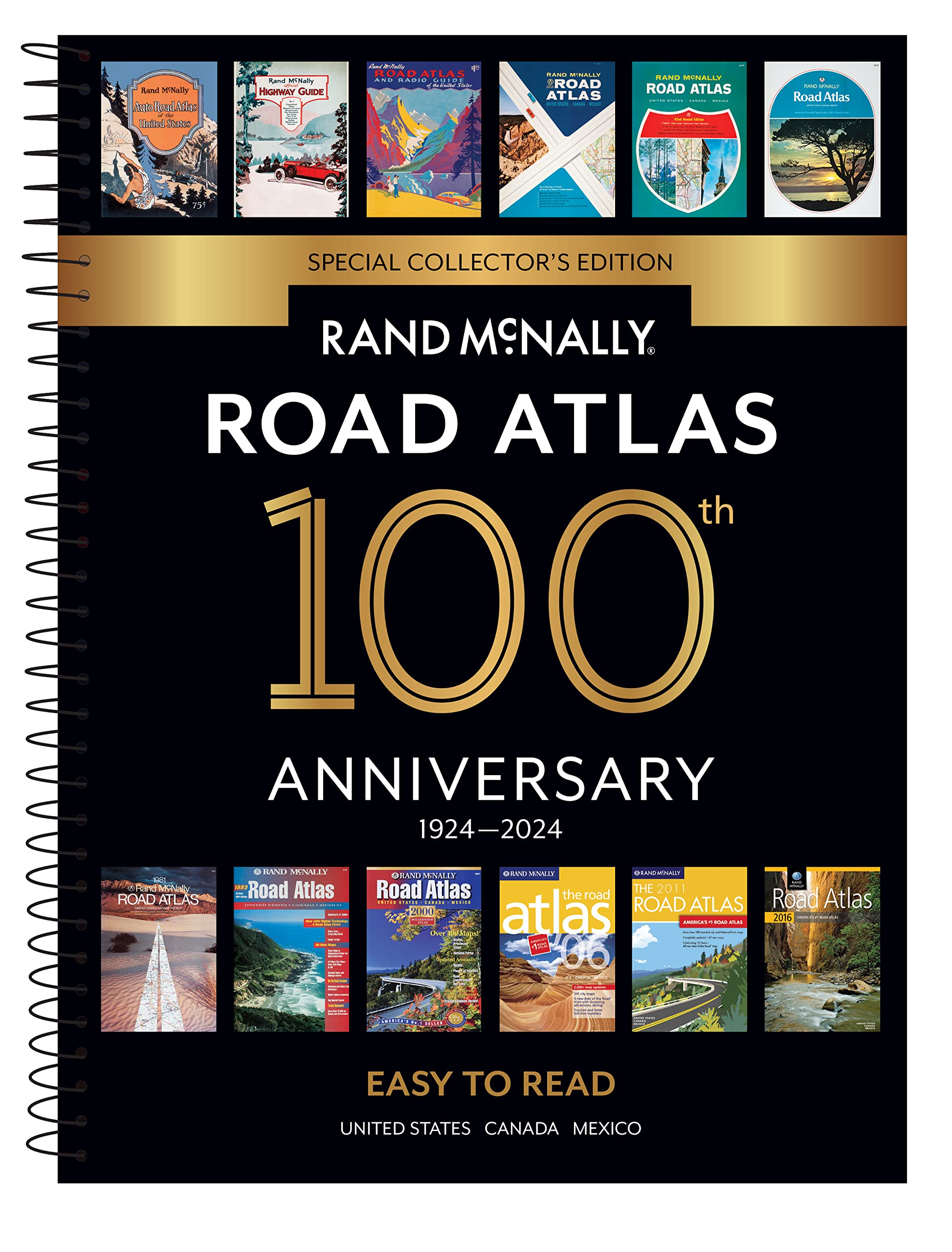 United States / Canada / Mexico Road Atlas: Easy to Read 100 Anniversary Edition by Rand McNally (2023)