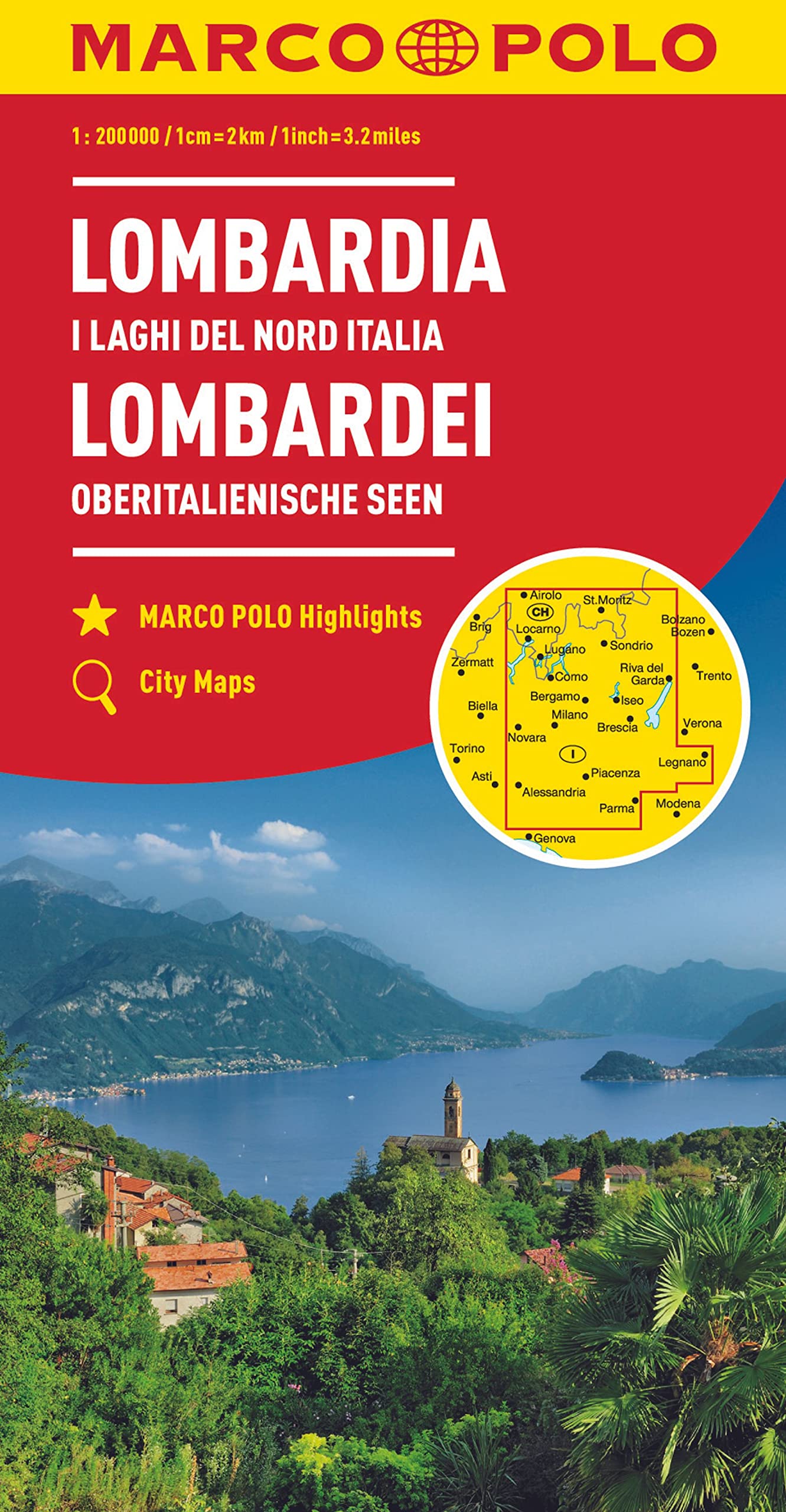 Lombardy Road Map by Marco Polo (2023)