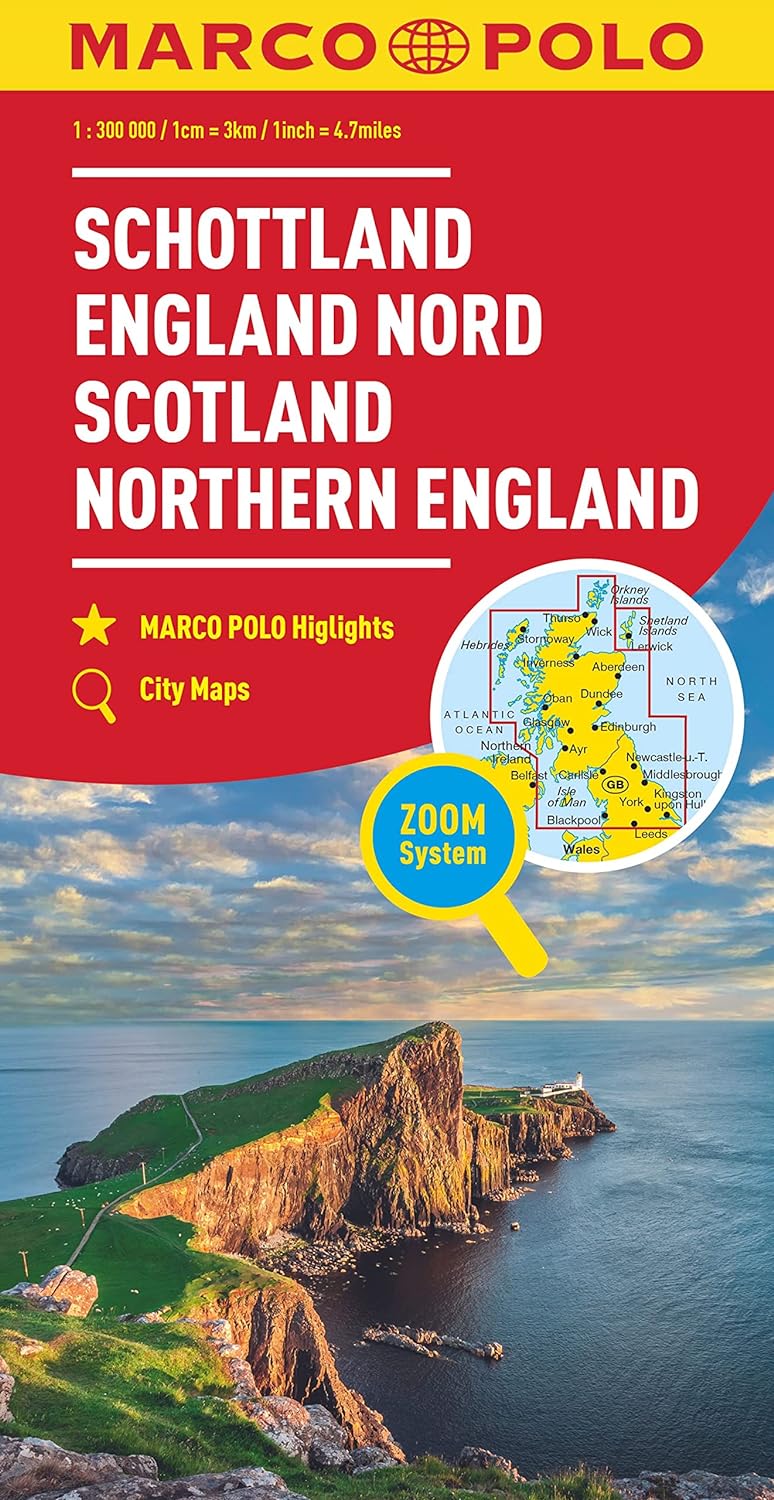Scotland & Northern England Road Map by Marco Polo (2023)