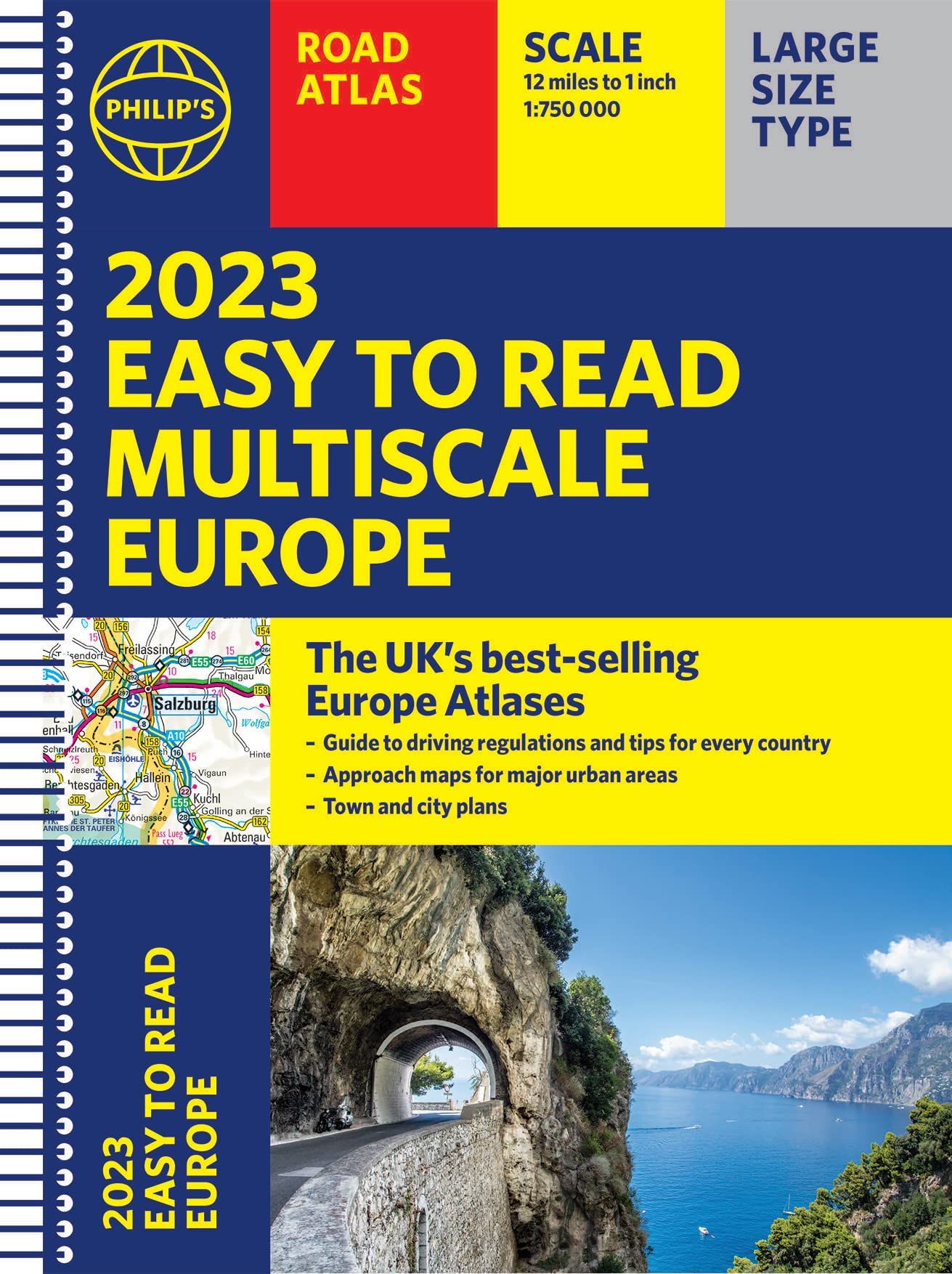 Europe Easy Read Road Atlas by Philip's (2023)