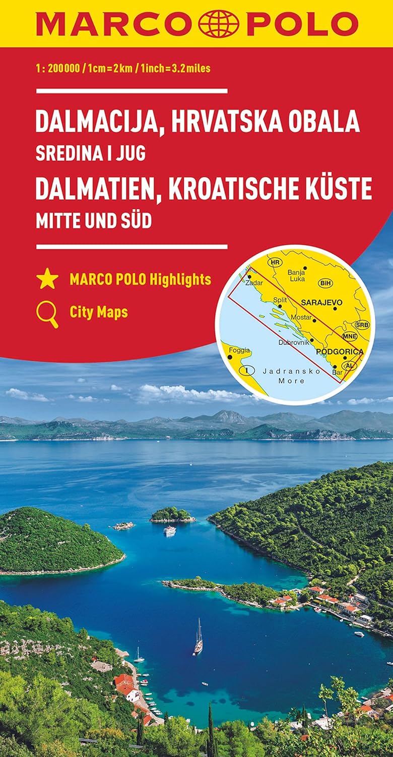 Croatia Dalmatian Coast Road Map by Marco Polo (2022)