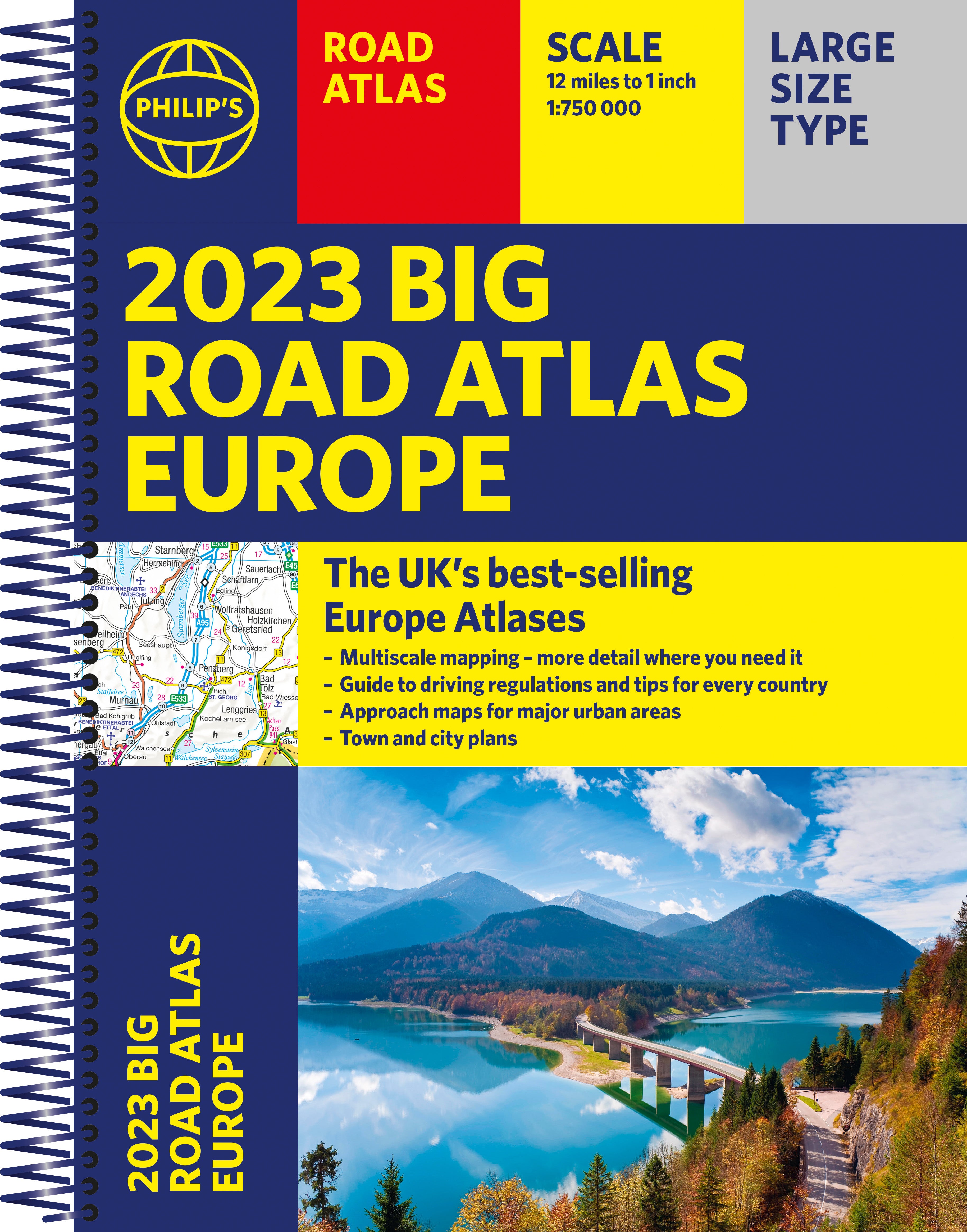 Big Road Atlas Europe by Philip's (2023)