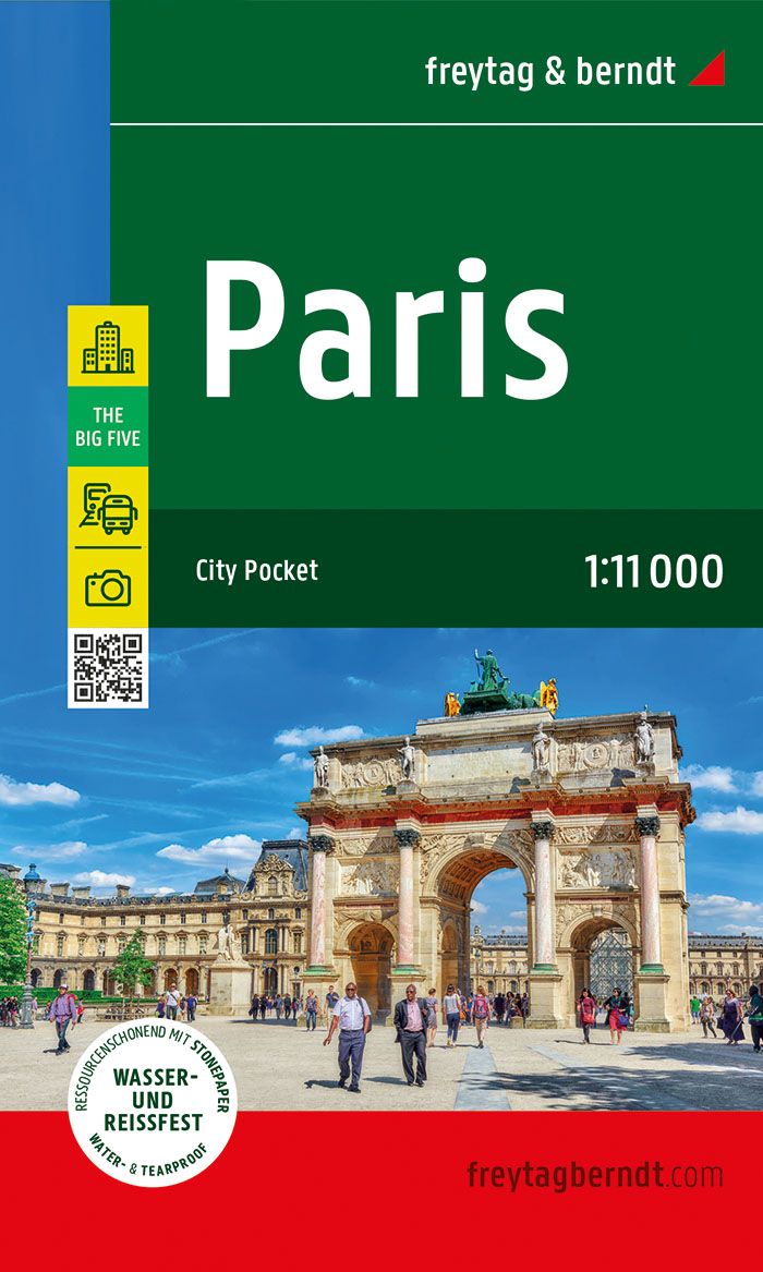 Paris City Pocket Road Map by Freytag & Berndt (2022)