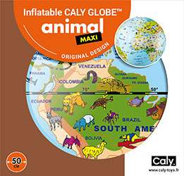 Caly Globe Maxi Gonflable - Monde En Français, Géographie Enfant - Diamètre 40cm