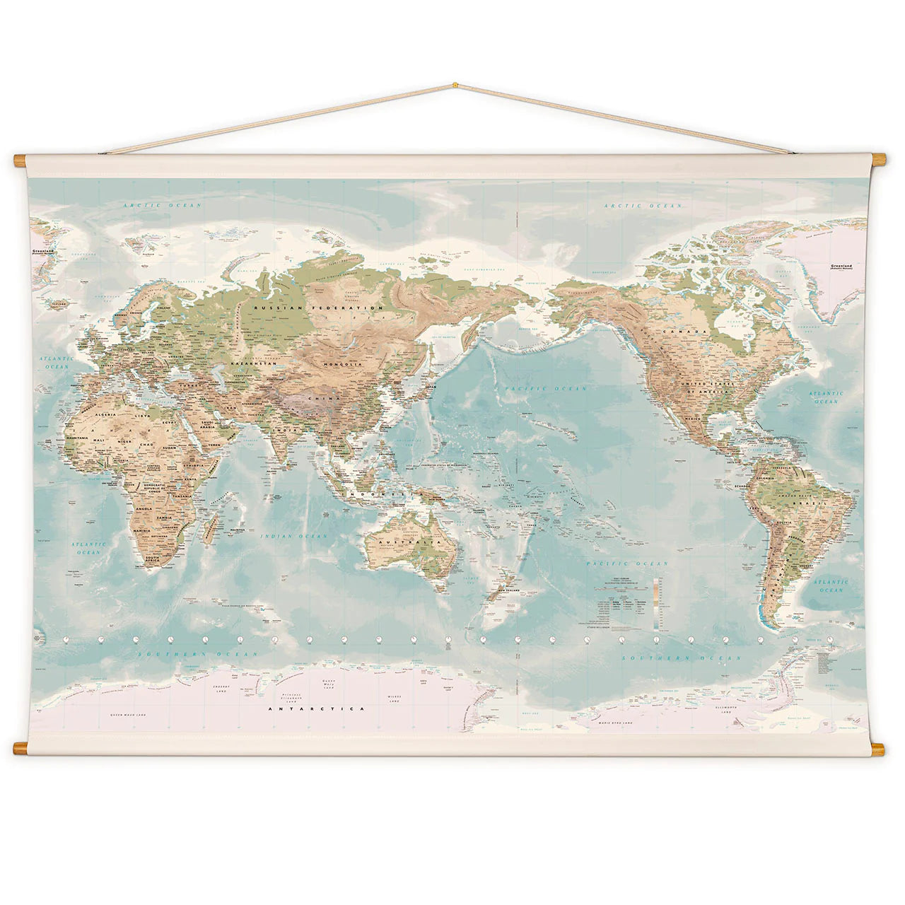 Medium Physical Canvas World Map by Studio Milligram