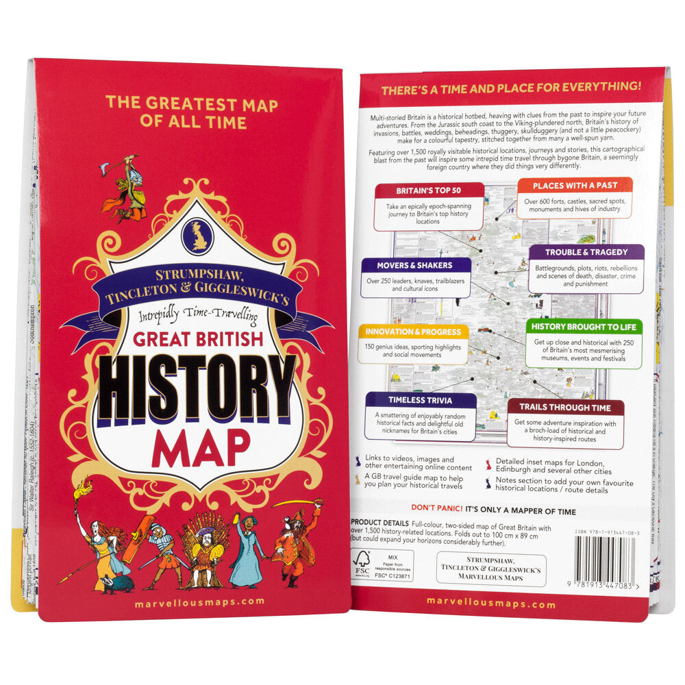 Marvellous Maps: Intrepidly Time-Travelling Great British History Map by Strumpshaw, Tincleton and Giggleswick's