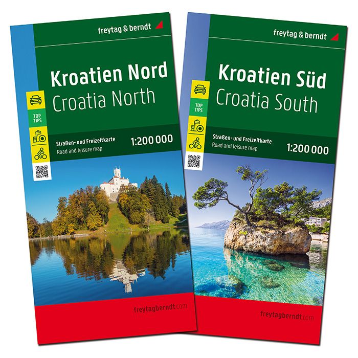 Croatia Road Map: North & South 2 Map Set by Freytag & Berndt (2022)