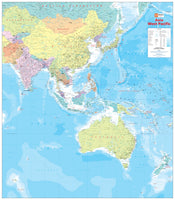 Asia West Pacific Wall Map (3rd Edition) by Hema Maps