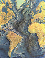 Atlantic Ocean Floor Wall Map by National Geographic