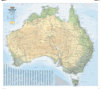 Australia Terrain & Road Wall Map by Hema Maps