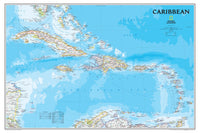 Caribbean Wall Map by National Geographic