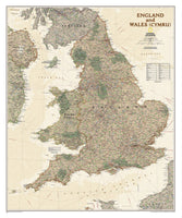 England & Wales Executive Wall Map by National Geographic
