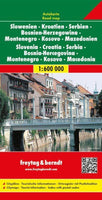 Slovenia Croatia Serbia Bosnia-Herzegovina Montenegro Kosovo Macedonia Road Map by Freytag & Berndt