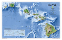 Hawaii Physical Wall Map by National Geographic