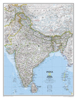 India Wall Map by National Geographic