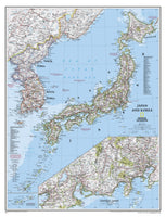 Japan & Korea Wall Map by National Geographic