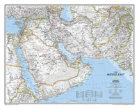 The Middle East Wall Map by National Geographic