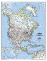 North America Large Wall Map by National Geographic