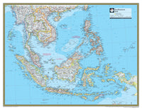 South East Asia Wall Map by National Geographic