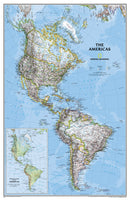 The Americas Wall Map by National Geographic