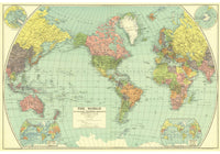 World 1932 Historic Wall Map by National Geographic