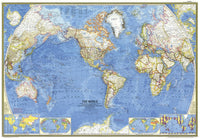 World 1965 Historic Wall Map by National Geographic