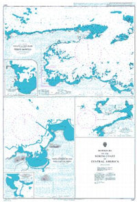 Nautical Chart BA 2417 Harbours on the North Coast of Central America 2001