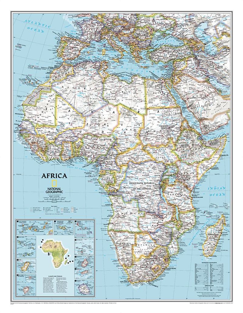 Africa Large Wall Map by National Geographic (2015)