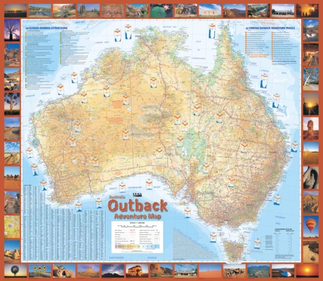 Australia Outback Adventure Wall Map (4th Edition) by Hema Maps
