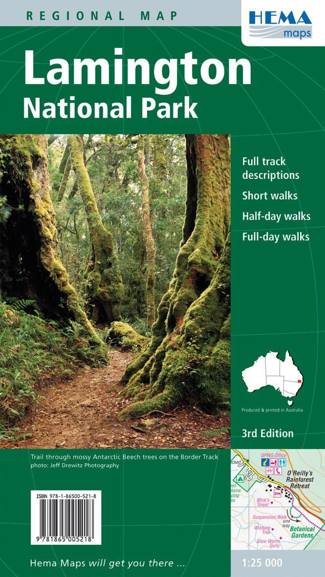 Lamington National Park Map (3rd Edition) by Hema Maps