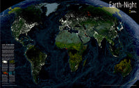 Earth at Night World Map by National Geographic 2007