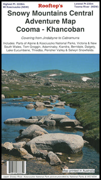 Snowy Mountains Central Adventure Road Map 1st Edition by Rooftop Maps 2008