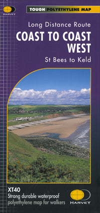 Coast to Coast West St Bees to Keld Road Map by Harvey Maps 2008