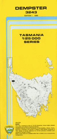 3243 Dempster Topographic Map (1st Edition) by TasMap (1989)