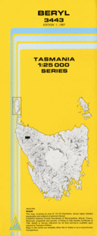3443 Beryl Topographic Map (1st Edition) by TasMap (1987)