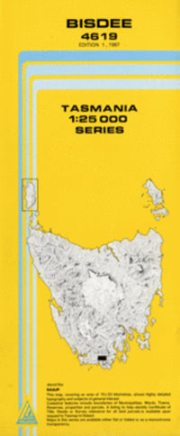 4619 Bisdee Topographic Map (1st Edition) by TasMap (1987)