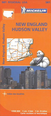 New England, Hudson Valley Road Map by Michelin (2013)