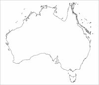 Blank Australia Detailed A3 Flat Travel Map 1st Edition 2013
