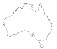 Blank Australia Simple A3 Flat Travel Map 1st Edition 2013