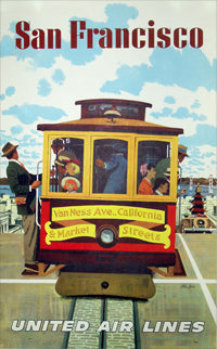 Vintage Travel Poster: Visit San Francisco, USA 1