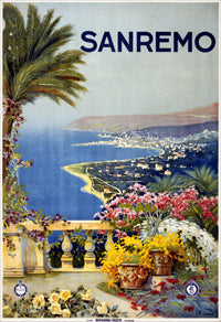 Vintage Travel Poster: Visit Sanremo, Italy