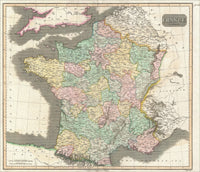 1814 France Historical Map